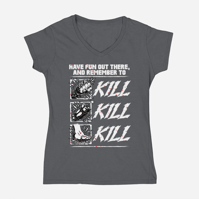Dungeon Book Kill Quote-Womens-V-Neck-Tee-Studio Mootant