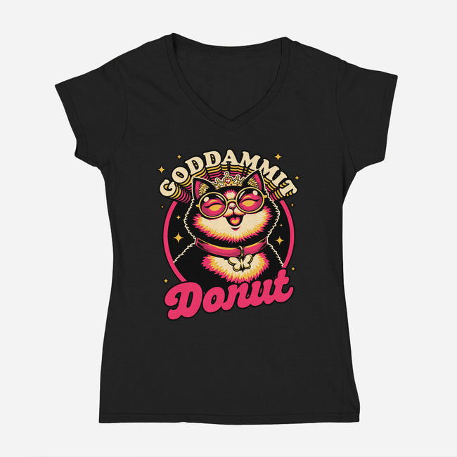 Dungeon Cat Princess Quote-Womens-V-Neck-Tee-Studio Mootant