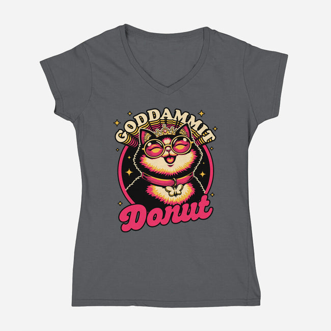 Dungeon Cat Princess Quote-Womens-V-Neck-Tee-Studio Mootant