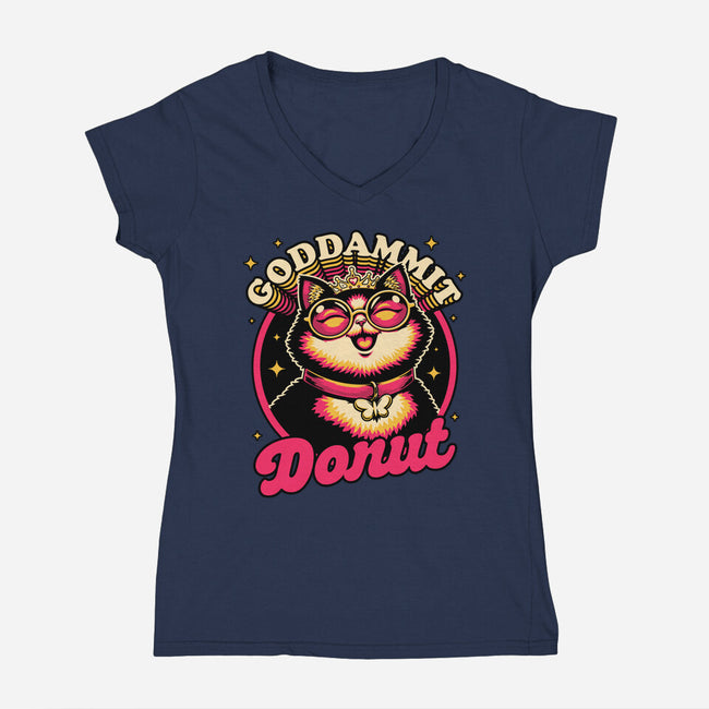 Dungeon Cat Princess Quote-Womens-V-Neck-Tee-Studio Mootant