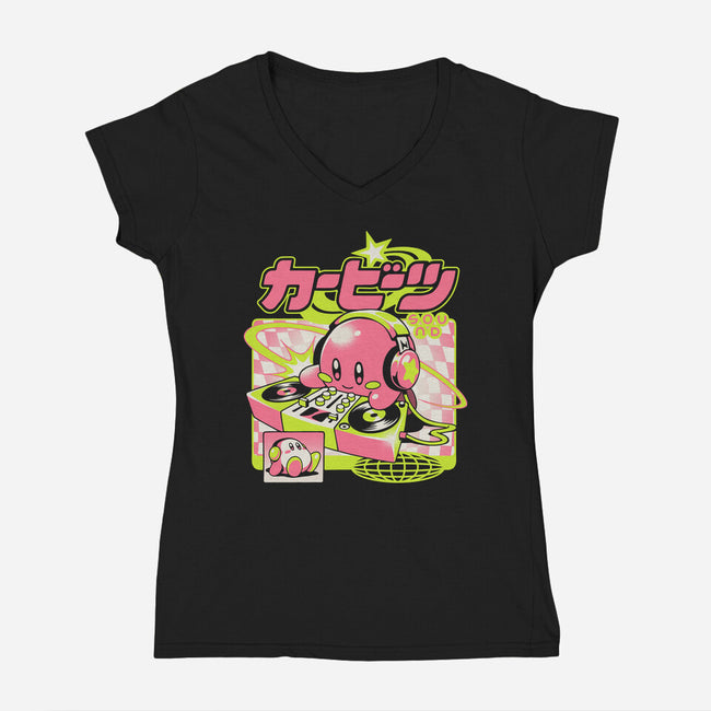 Cute Beats-Womens-V-Neck-Tee-ilustrata
