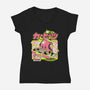Cute Beats-Womens-V-Neck-Tee-ilustrata