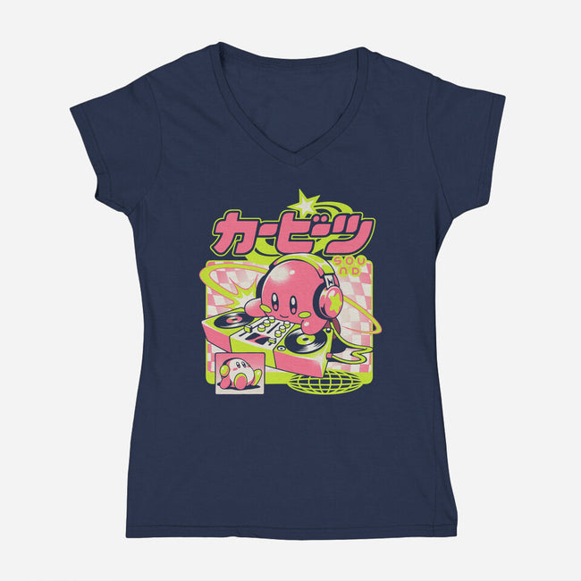 Cute Beats-Womens-V-Neck-Tee-ilustrata