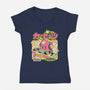 Cute Beats-Womens-V-Neck-Tee-ilustrata