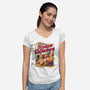 Tiny Collectors-Womens-V-Neck-Tee-ilustrata