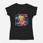 Psychic Love Beats-Womens-V-Neck-Tee-ilustrata