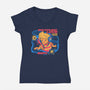 Psychic Love Beats-Womens-V-Neck-Tee-ilustrata
