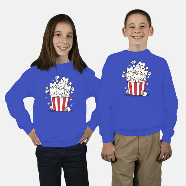 Pop Cat-Youth-Crew Neck-Sweatshirt-Vallina84