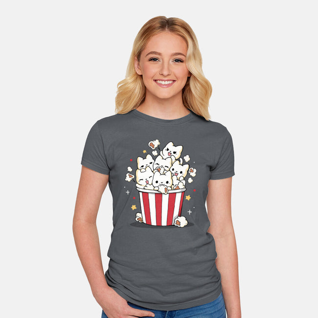 Pop Cat-Womens-Fitted-Tee-Vallina84