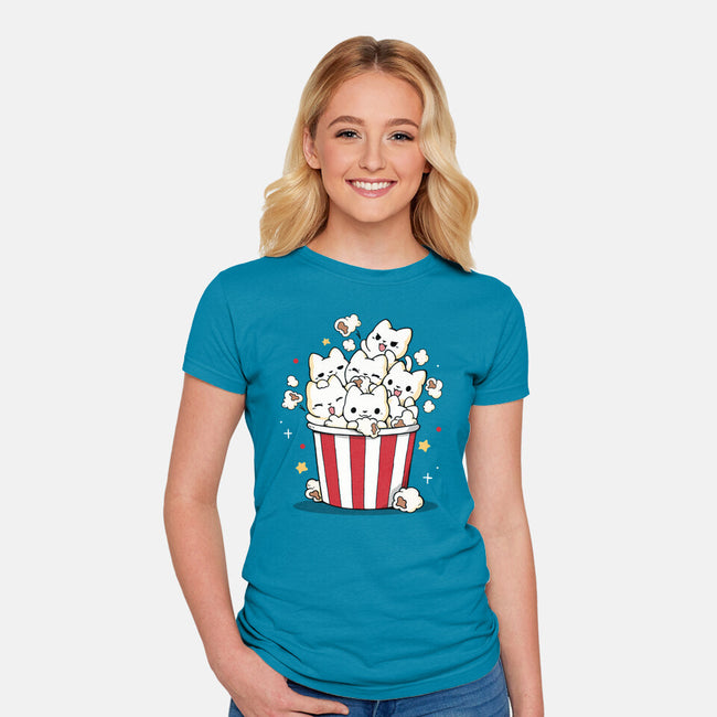 Pop Cat-Womens-Fitted-Tee-Vallina84