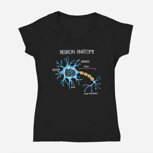 Neuron Cat-Womens-V-Neck-Tee-Vallina84