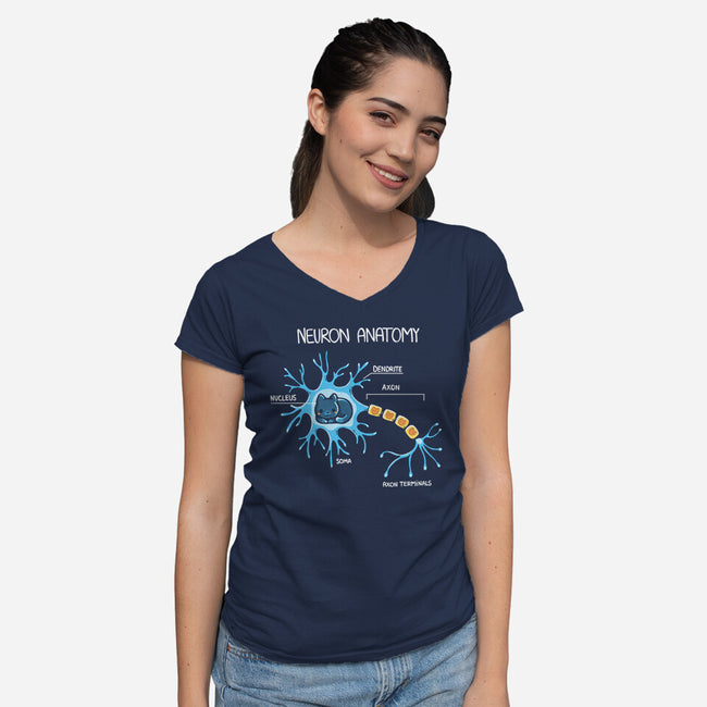 Neuron Cat-Womens-V-Neck-Tee-Vallina84