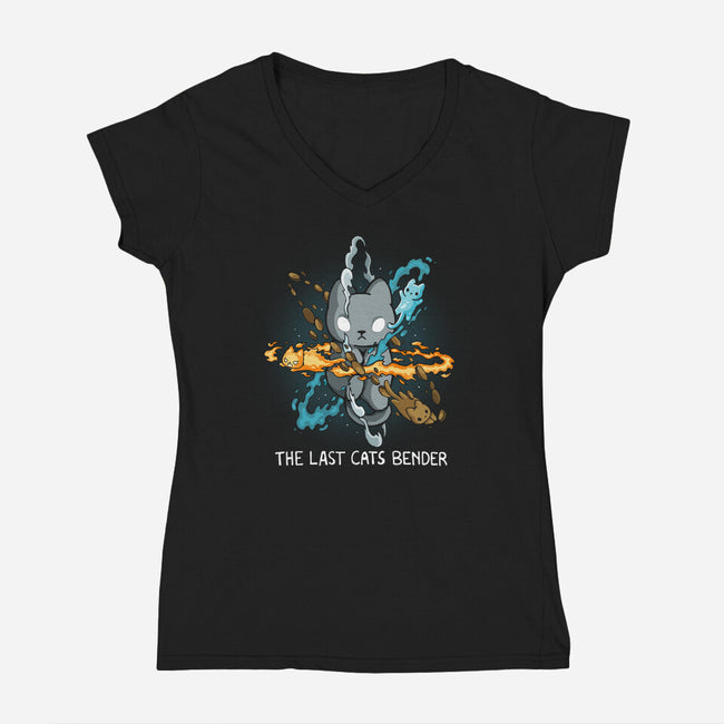 The Last Cat Bender-Womens-V-Neck-Tee-Vallina84