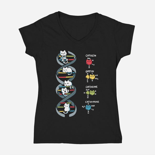Dna Kitten-Womens-V-Neck-Tee-Vallina84