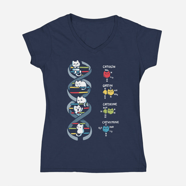 Dna Kitten-Womens-V-Neck-Tee-Vallina84