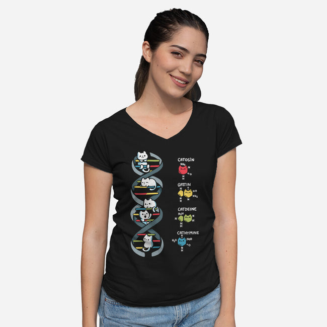 Dna Kitten-Womens-V-Neck-Tee-Vallina84