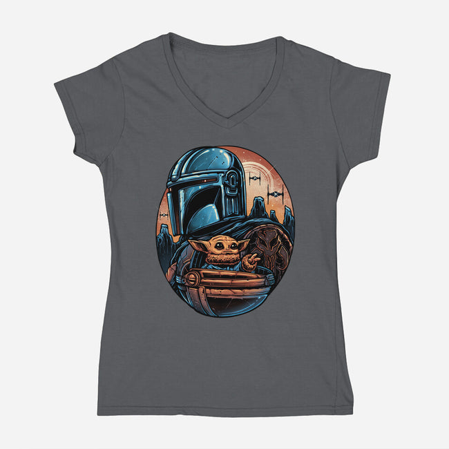 The Rise Against The Empire-Womens-V-Neck-Tee-glitchygorilla