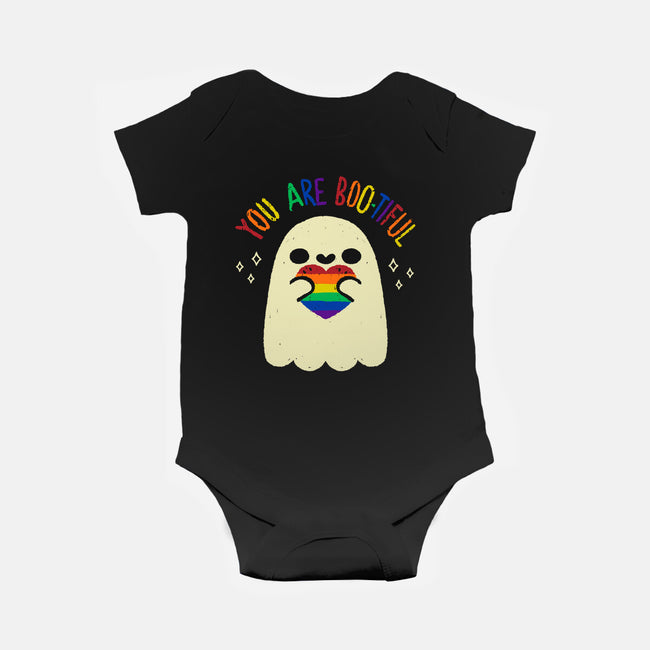 You Are Beautiful Rainbow Heart-Baby-Basic-Onesie-xMorfina