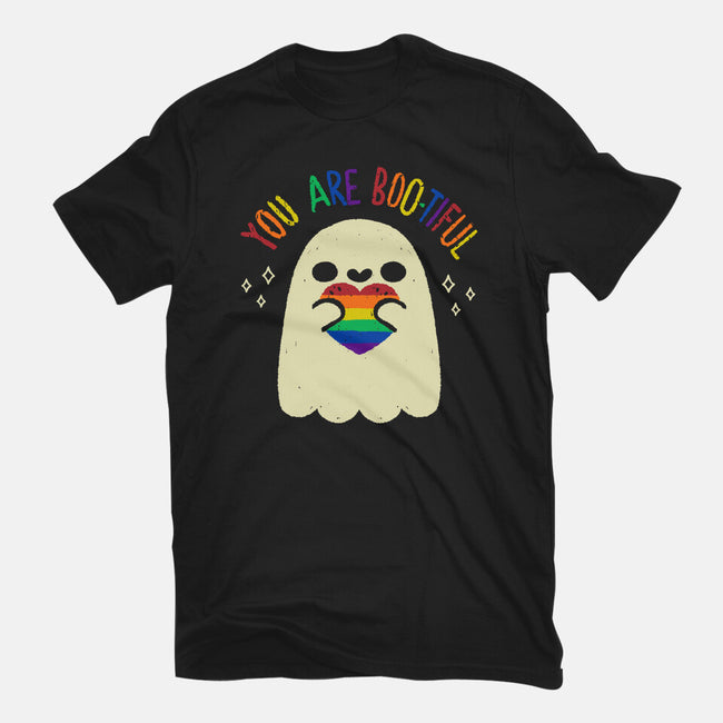 You Are Beautiful Rainbow Heart-Womens-Fitted-Tee-xMorfina