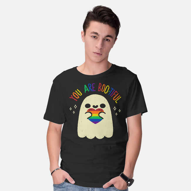 You Are Beautiful Rainbow Heart-Mens-Basic-Tee-xMorfina