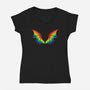 Rainbow Pride Bat Wings-Womens-V-Neck-Tee-xMorfina
