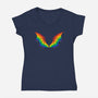 Rainbow Pride Bat Wings-Womens-V-Neck-Tee-xMorfina