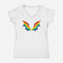 Rainbow Pride Bat Wings-Womens-V-Neck-Tee-xMorfina
