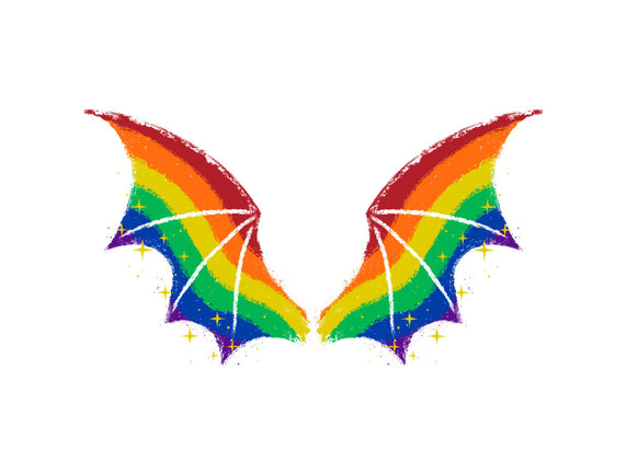 Rainbow Pride Bat Wings