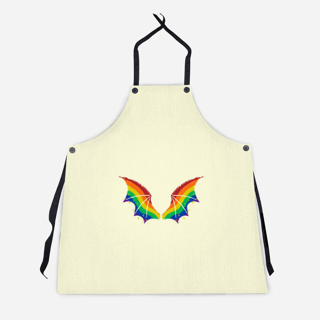 Rainbow Pride Bat Wings-Unisex-Kitchen-Apron-xMorfina