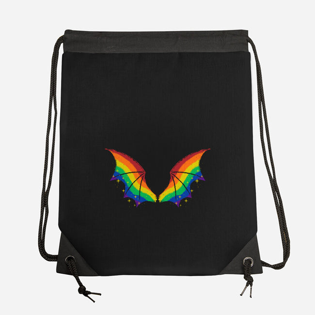 Rainbow Pride Bat Wings-None-Drawstring-Bag-xMorfina