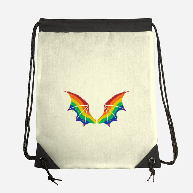 Rainbow Pride Bat Wings-None-Drawstring-Bag-xMorfina
