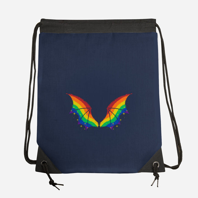 Rainbow Pride Bat Wings-None-Drawstring-Bag-xMorfina