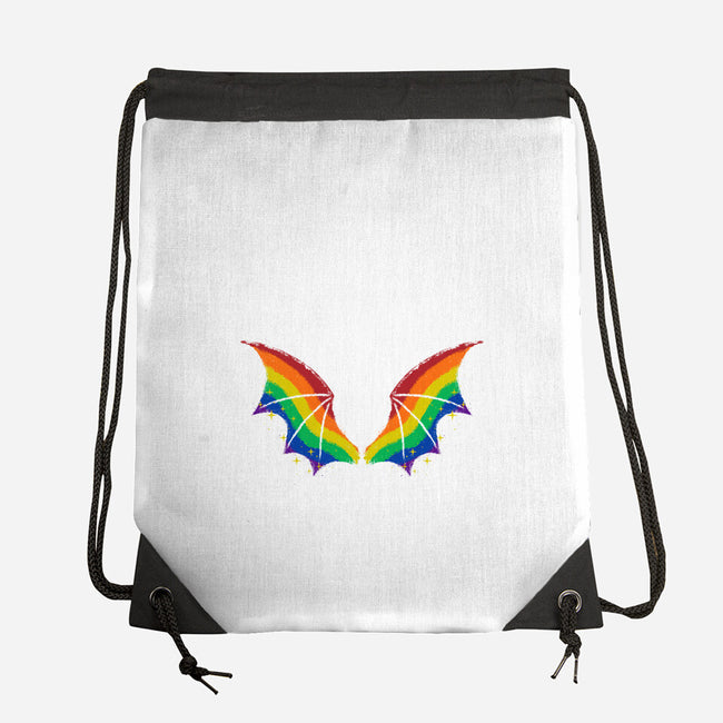 Rainbow Pride Bat Wings-None-Drawstring-Bag-xMorfina