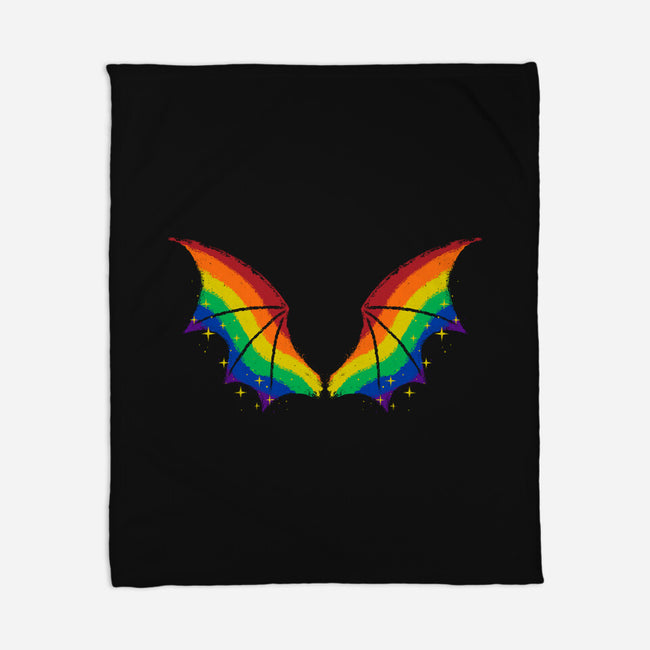 Rainbow Pride Bat Wings-None-Fleece-Blanket-xMorfina
