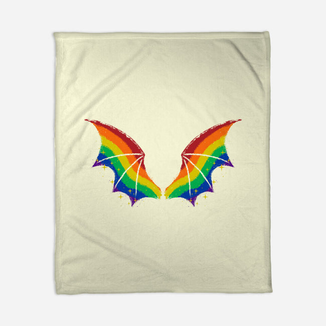Rainbow Pride Bat Wings-None-Fleece-Blanket-xMorfina