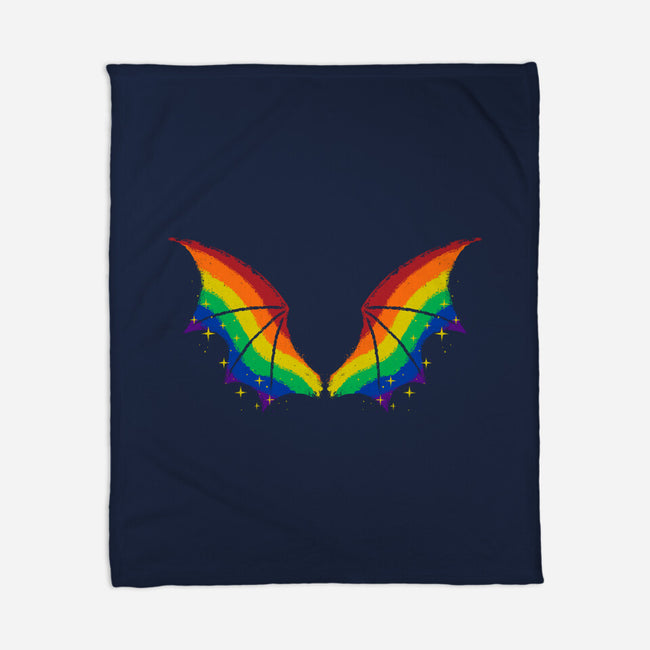 Rainbow Pride Bat Wings-None-Fleece-Blanket-xMorfina