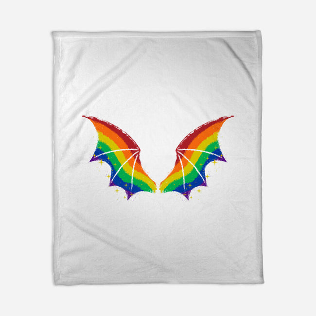 Rainbow Pride Bat Wings-None-Fleece-Blanket-xMorfina