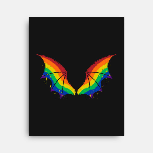 Rainbow Pride Bat Wings-None-Stretched-Canvas-xMorfina