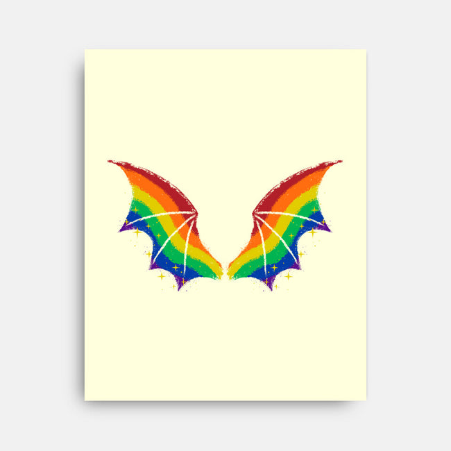 Rainbow Pride Bat Wings-None-Stretched-Canvas-xMorfina