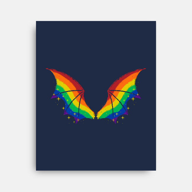 Rainbow Pride Bat Wings-None-Stretched-Canvas-xMorfina