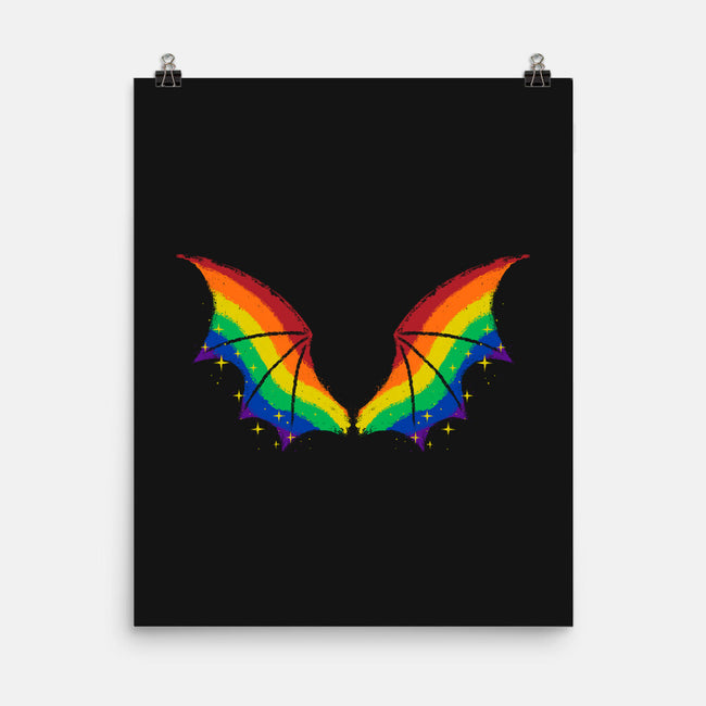 Rainbow Pride Bat Wings-None-Matte-Poster-xMorfina