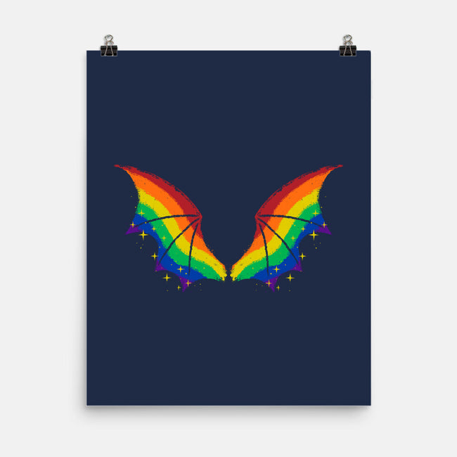 Rainbow Pride Bat Wings-None-Matte-Poster-xMorfina