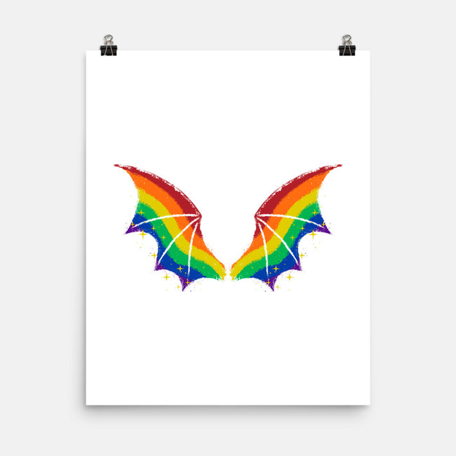 Rainbow Pride Bat Wings-None-Matte-Poster-xMorfina