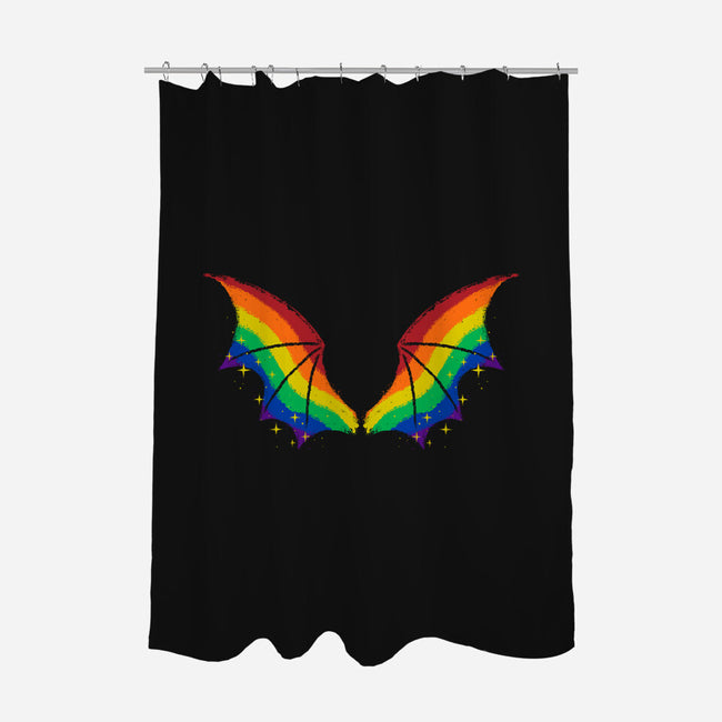 Rainbow Pride Bat Wings-None-Polyester-Shower Curtain-xMorfina