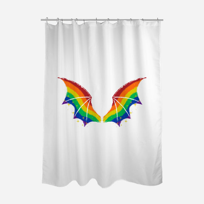 Rainbow Pride Bat Wings-None-Polyester-Shower Curtain-xMorfina