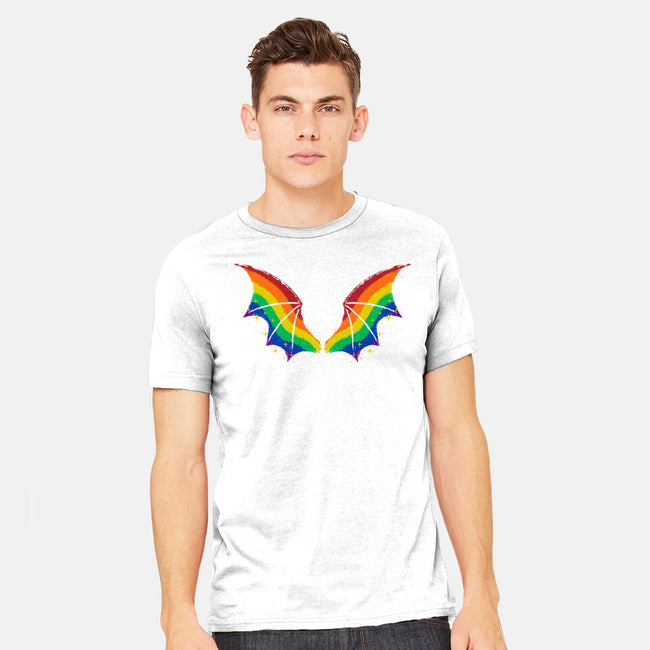 Rainbow Pride Bat Wings-Mens-Heavyweight-Tee-xMorfina