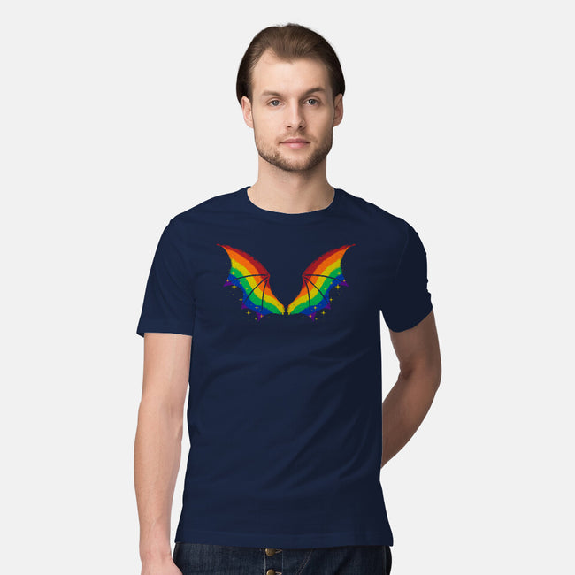 Rainbow Pride Bat Wings-Mens-Premium-Tee-xMorfina