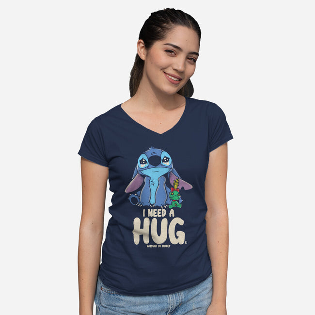 I Need Hug-Womens-V-Neck-Tee-turborat14