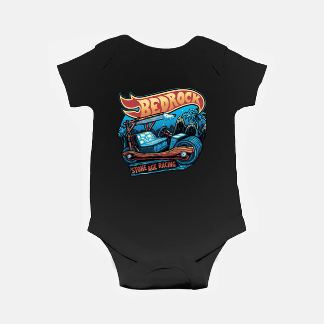 Bedrock Racing-Baby-Basic-Onesie-glitchygorilla