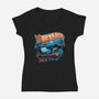 Bedrock Racing-Womens-V-Neck-Tee-glitchygorilla